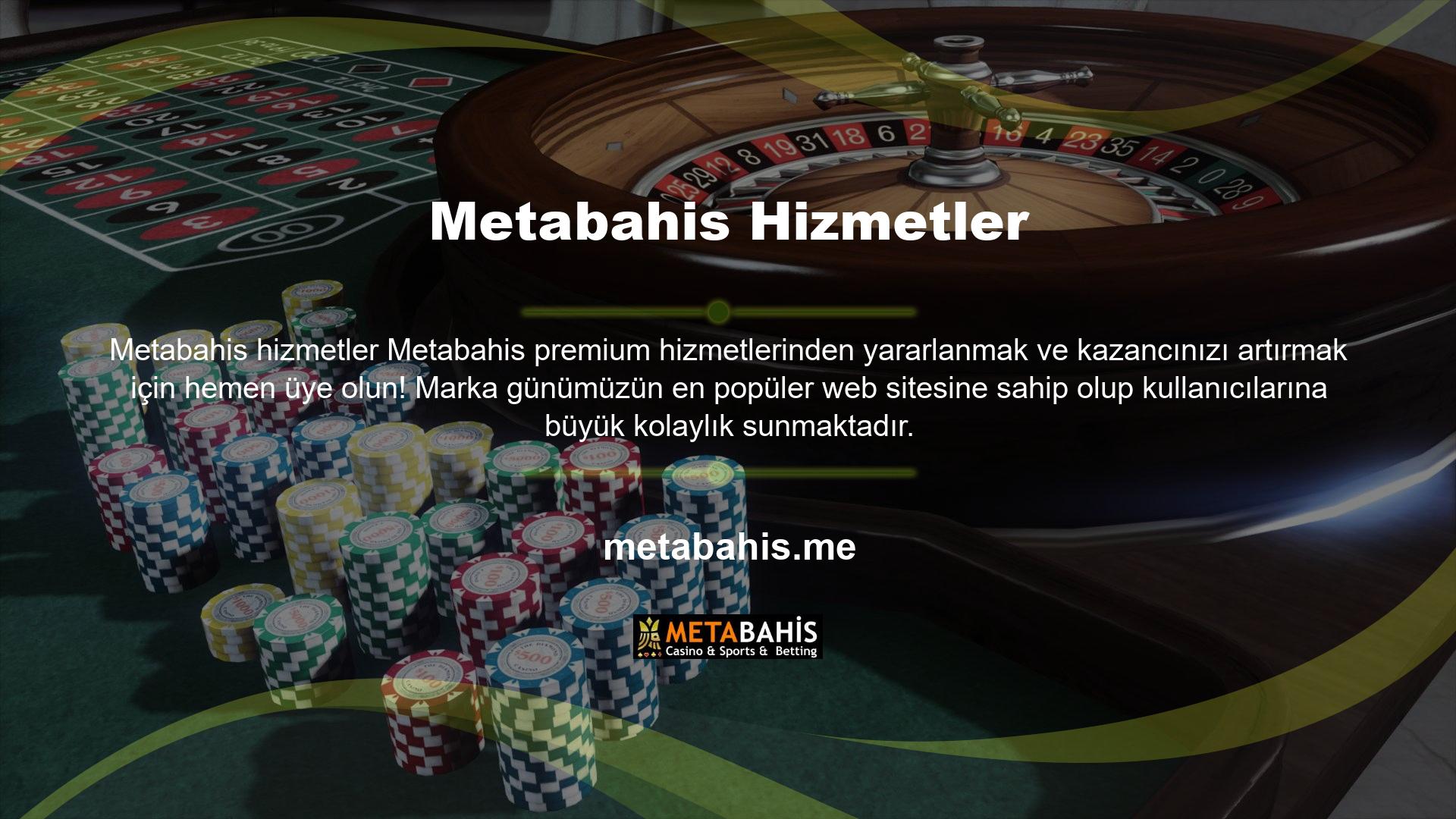 Metabahis Casino Oyun sitesinde casino bölümünün yanı sıra canlı casino hizmetleri de sunulmaktadır