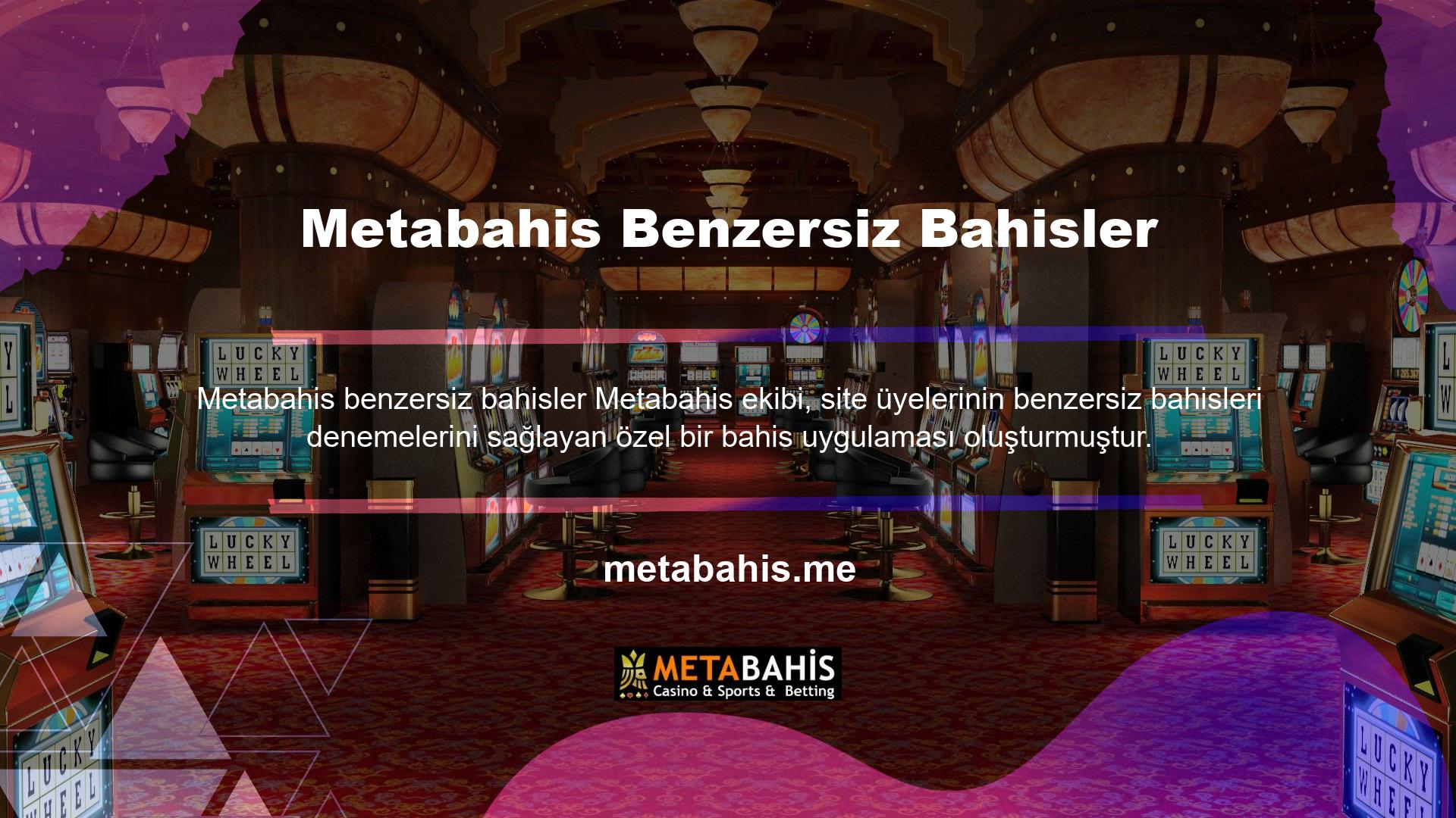 Metabahis başlamadan önce bile spor oyunlarına bahis koyabileceğiniz harika bir uygulamadır! Oyun ilerledikçe bahisler değişmeye devam ederek bir heyecan ve öngörülemezlik unsuru ekliyor